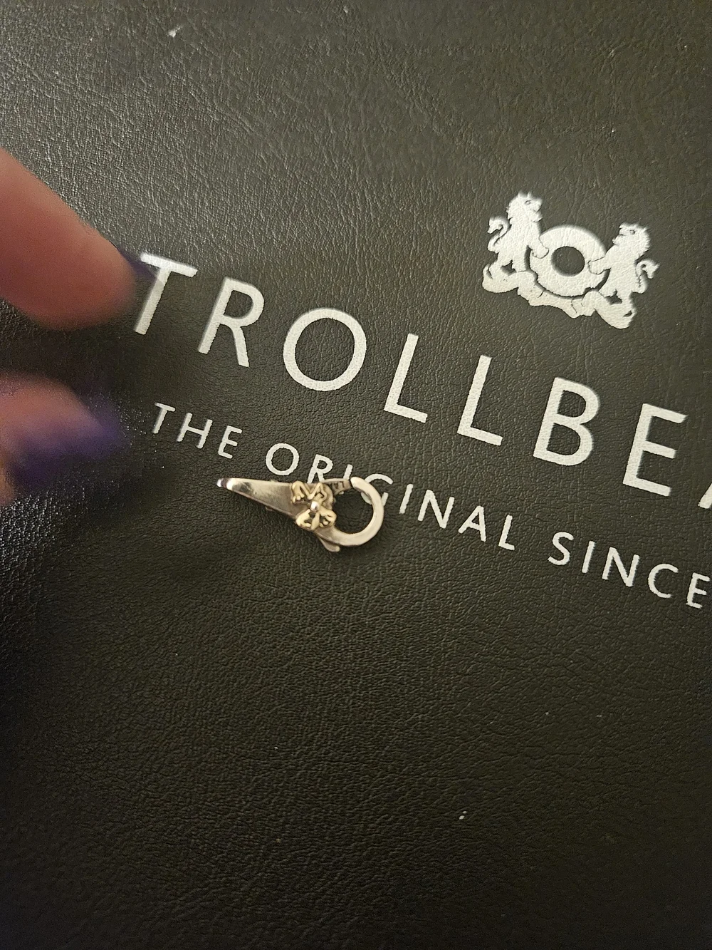 Trollbeads Authentic Silver lock with 18k gold flower design RETIRED